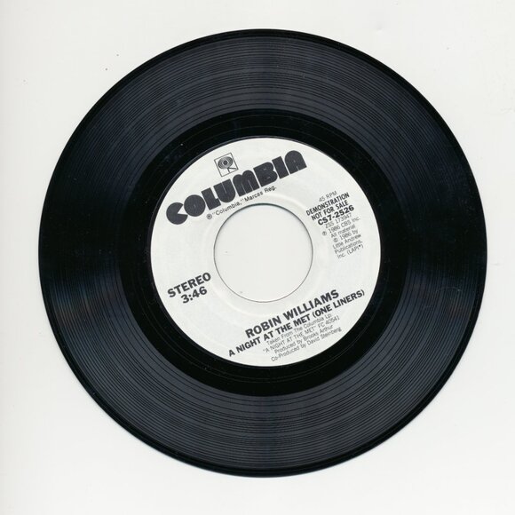 Robin Williams - A Night At The Met 1986 7" Vinyl 45 Promo, Sampler CS7-2526 - Picture 4 of 4